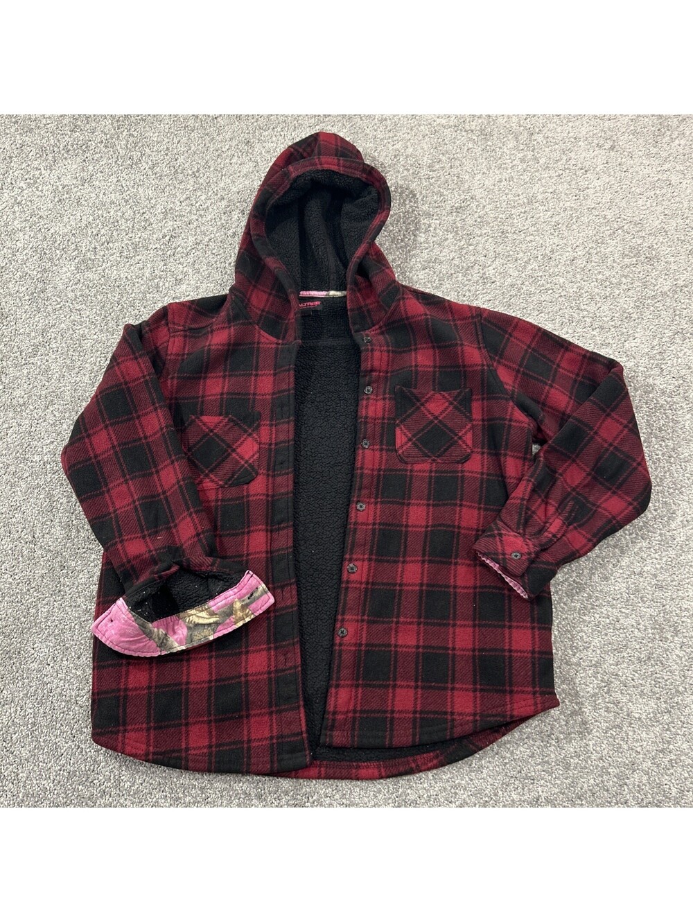 RealTree Plaid Fleece Jacket Womens Medium Hunting Outdoor
